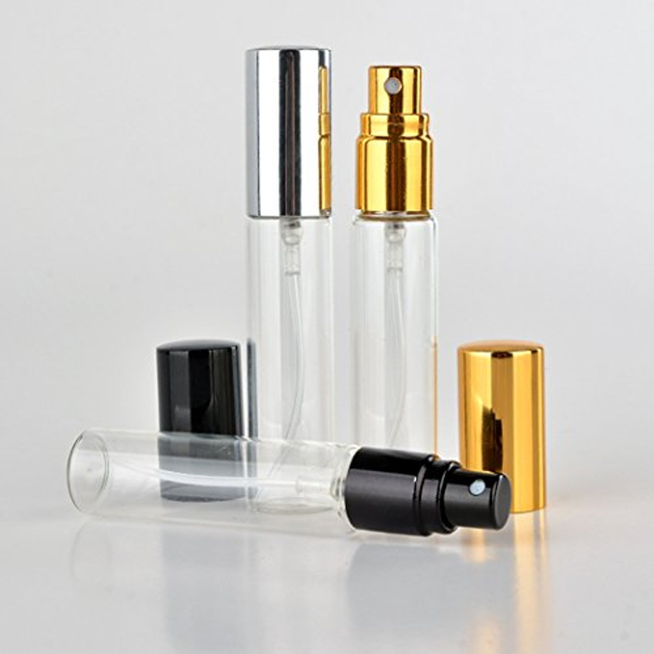20 Pack Set 10ML Protable Refill Bulk Atomizer Spray Travel Perfume Bottle  Hydrating Empty Bottle (Gold