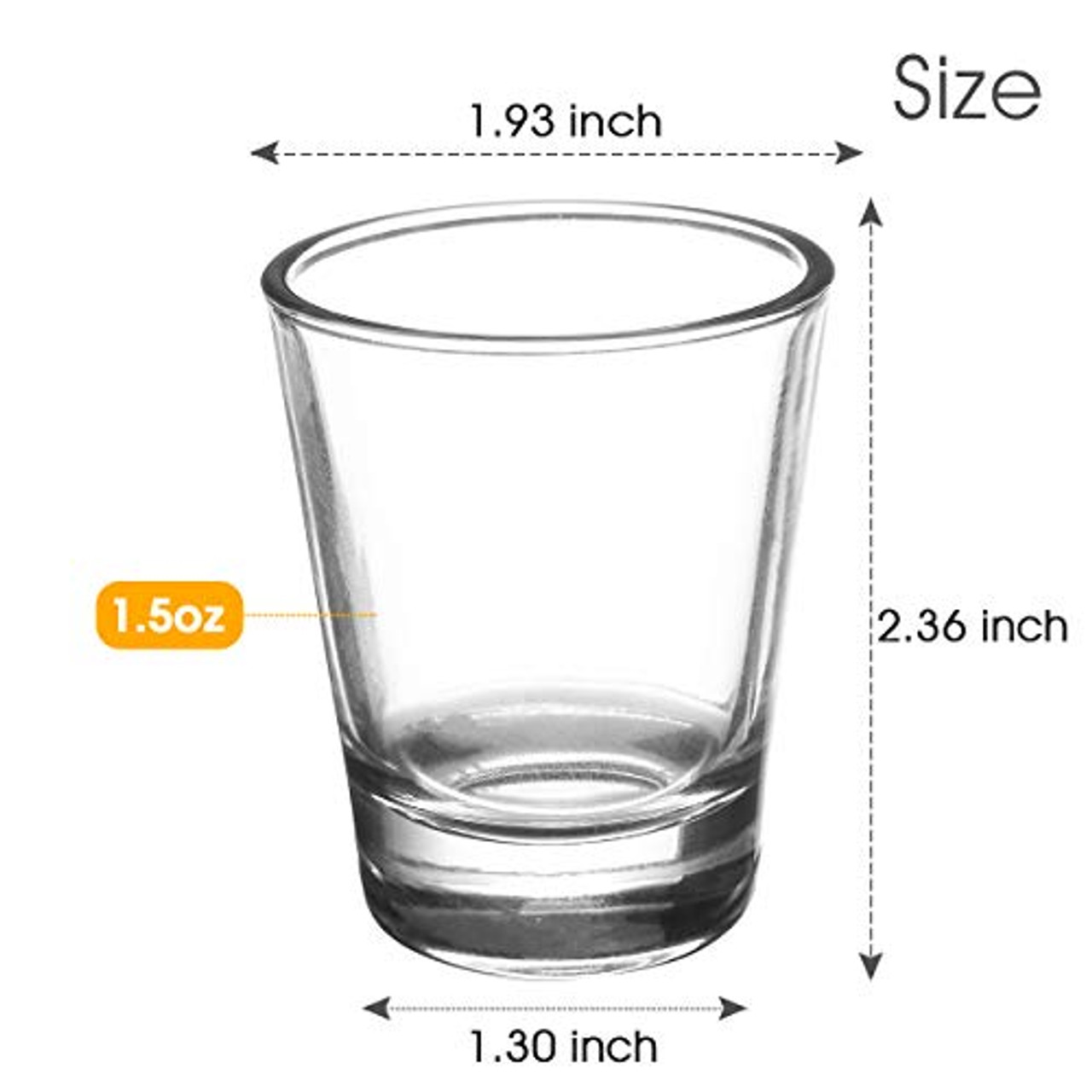 1.5 oz Shot Glasses - 100 Mini Plastic Shot Glasses (1.5oz) Clear