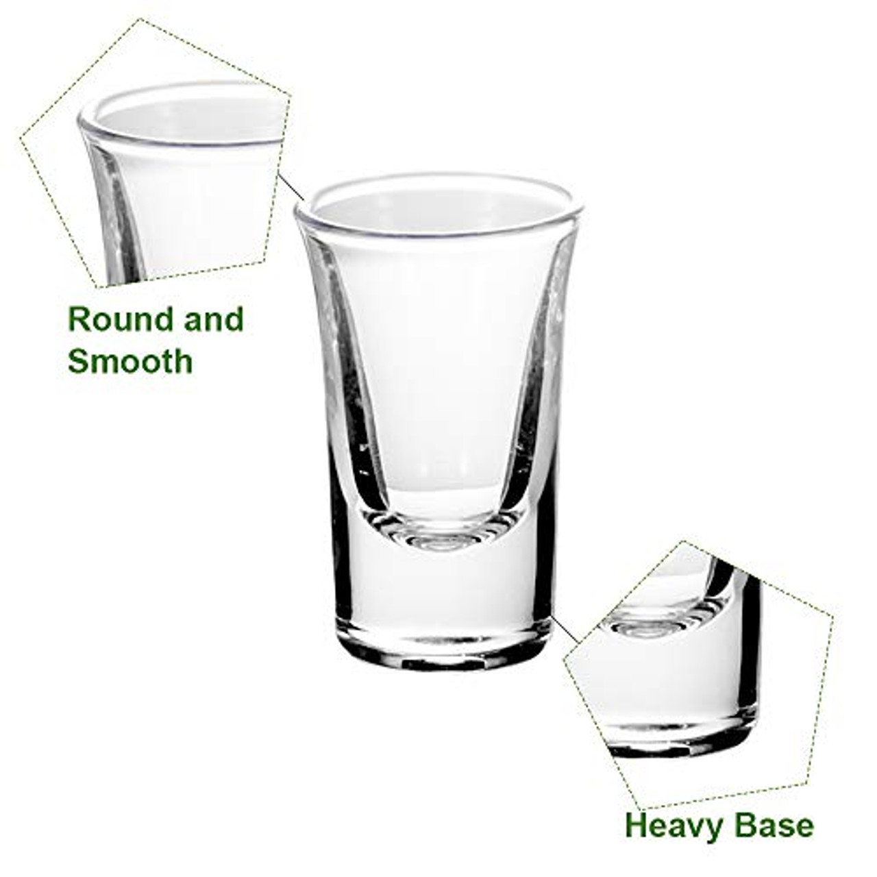 2 Pack Heavy Base Shot Glasses Bulk, Square Shot Glasses Set, Clear Espresso  Shot Glass