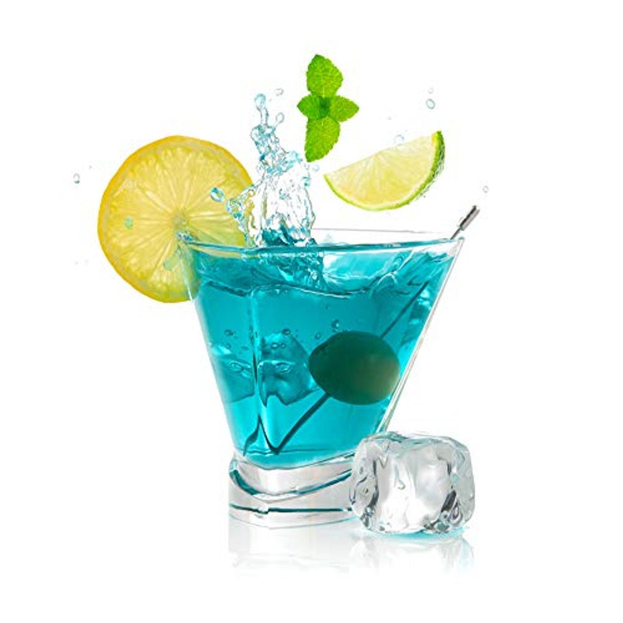 Aqua Vitae Martini Glass Set of 2. Crystal Glassware, Triangle