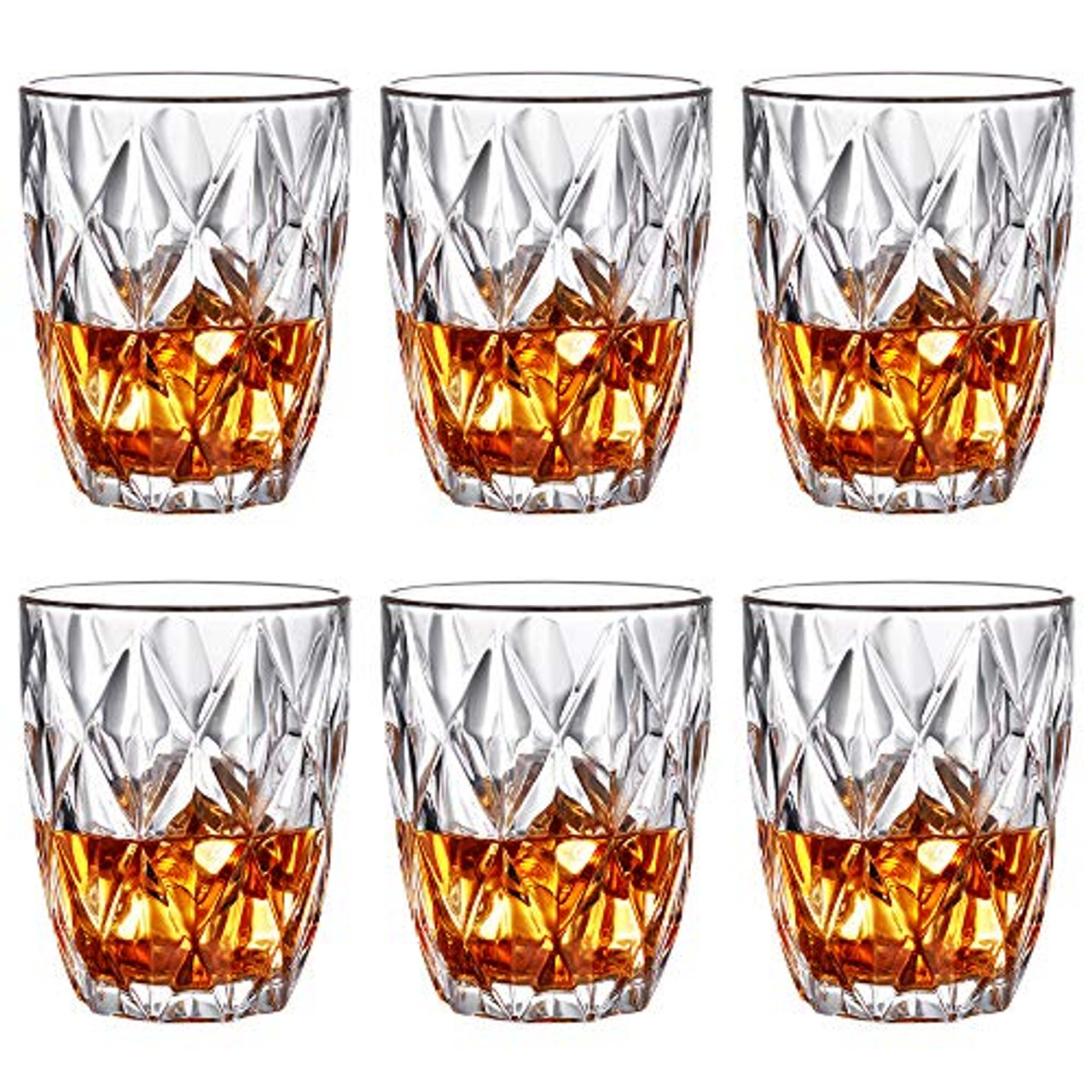 Old Fashioned Whiskey Glass Set of 4 Crystal Bourbon Glasses 10 Oz Rocks  Barware