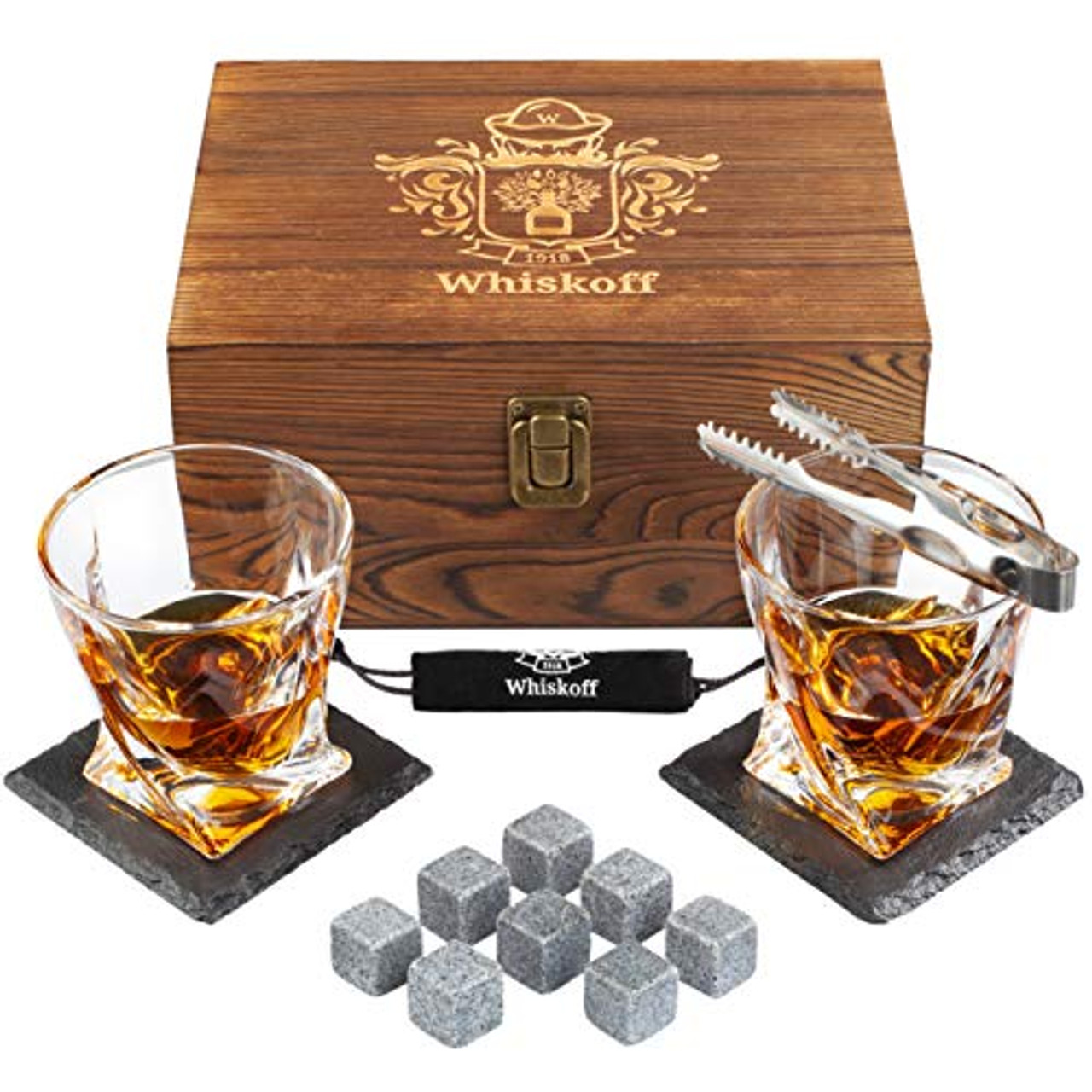 PONPUR Gifts for Men Dad Fathers Day, Whiskey Decanter Set with 2 Glasses,  | eBay