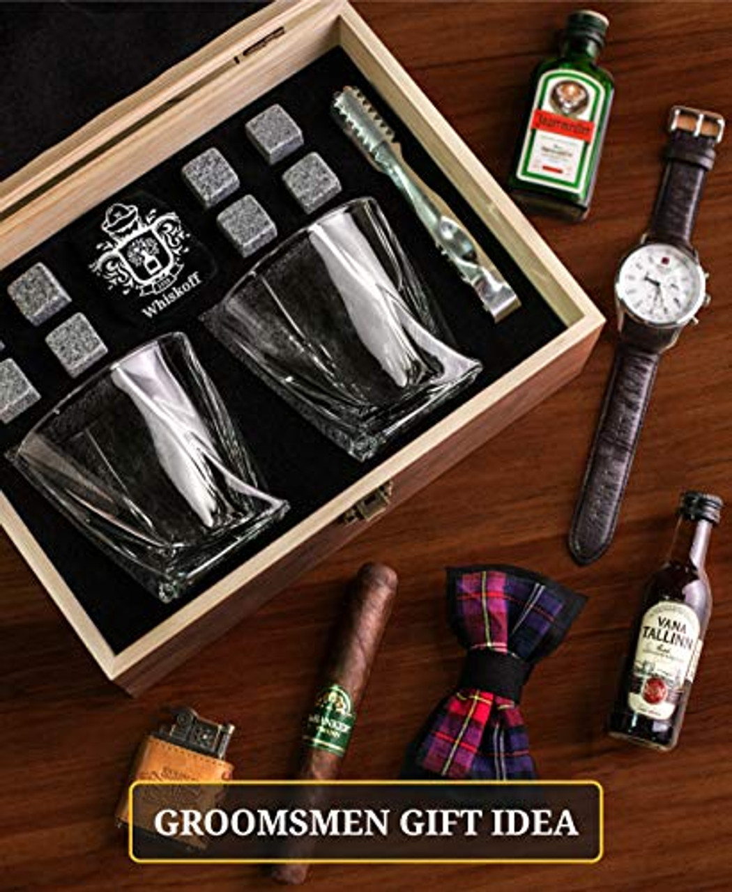 Amazon.com | Whiskey Glasses Set - Birthday and Retirement Gifts for Men -  2X Exquisite Glasses,8 x Stainless Steel Cooling Stones,Handcrafted  Engraved Box,Ice Serving Tongs,and Velvet Bag: Old Fashioned Glasses