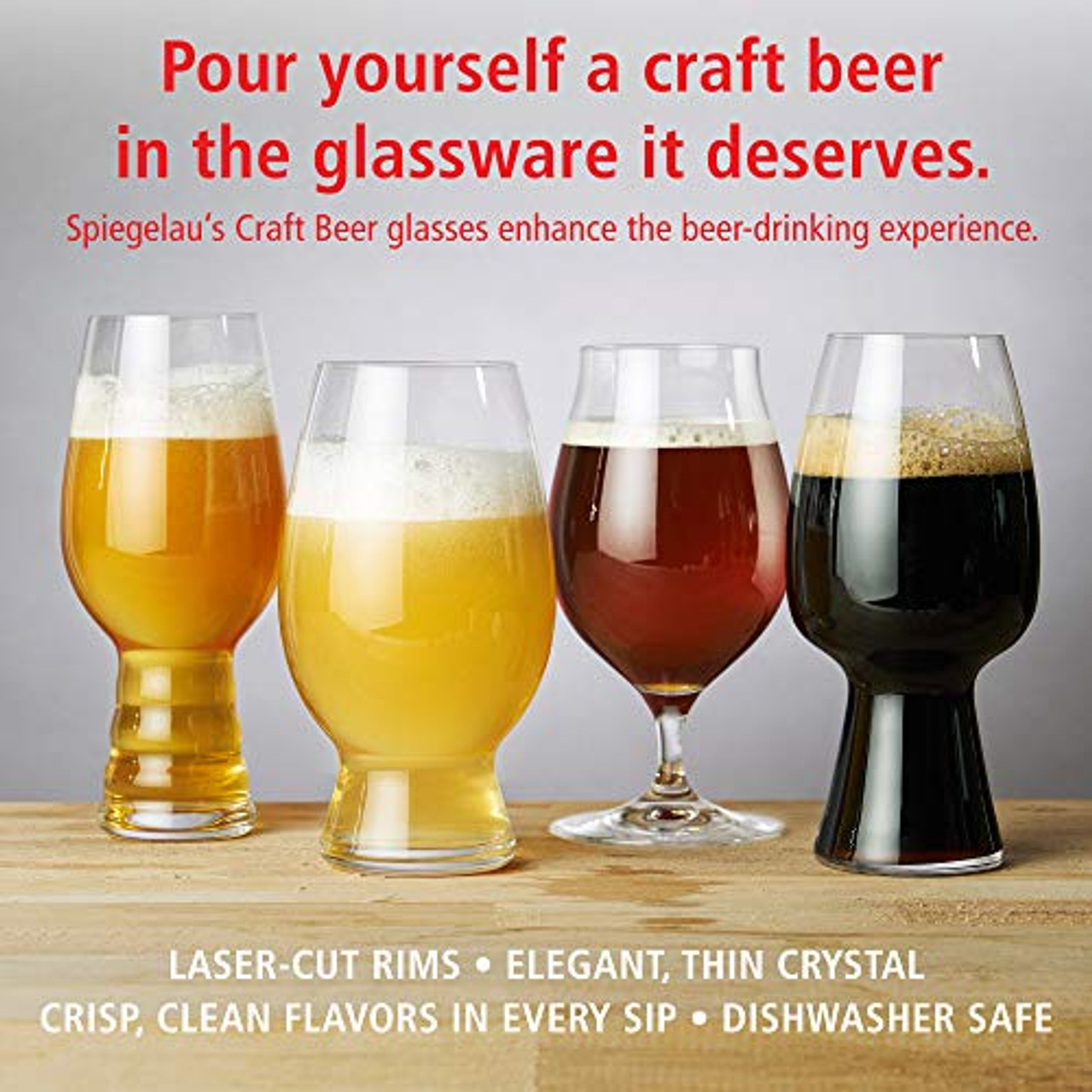 Spiegelau Craft Beer Stout Glass, Set of 2, European-Made Lead-Free  Crystal, Modern Beer Glasses