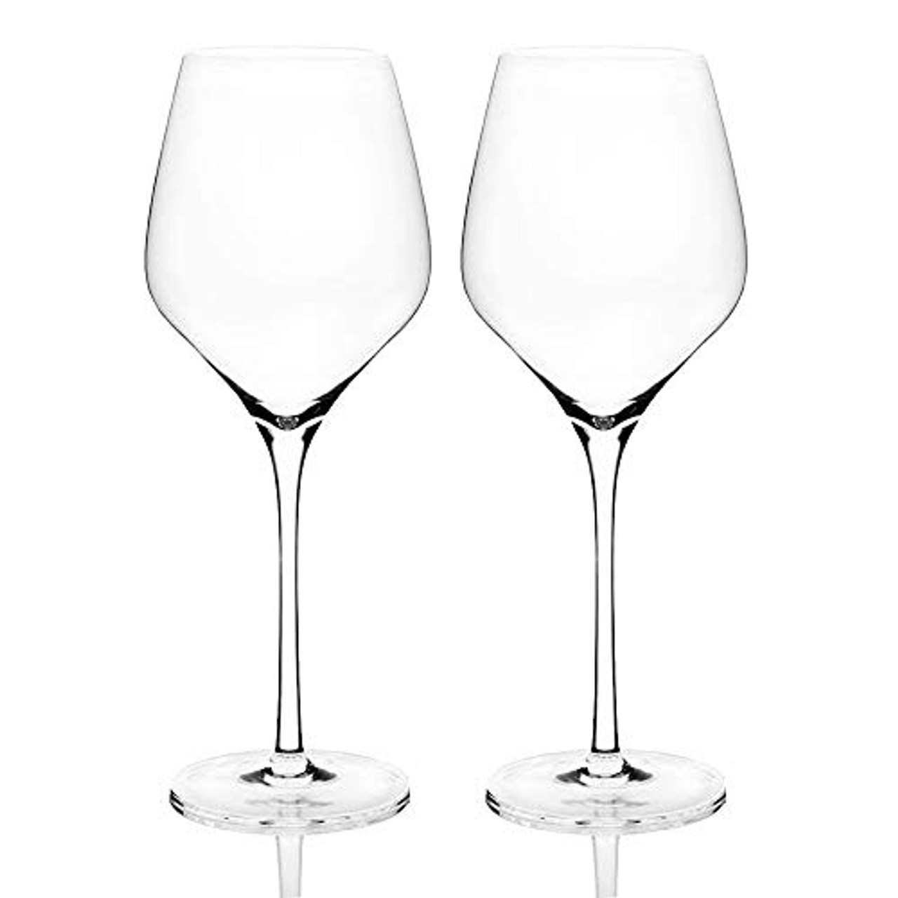 Red Wine Glasses Set of 2- Hand Blown Crystal -Lead-Free Premium Crystal  Clear Goblet 21 Oz, Shatter Resistant, Dishwasher Safe