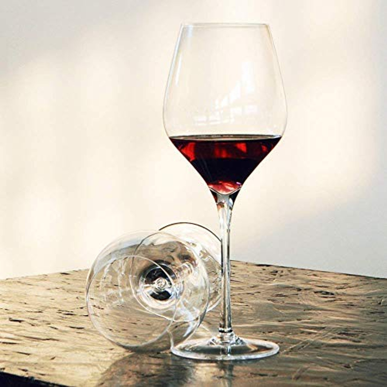 Red Wine Glasses Set of 2- Hand Blown Crystal -Lead-Free Premium Crystal  Clear Goblet 21