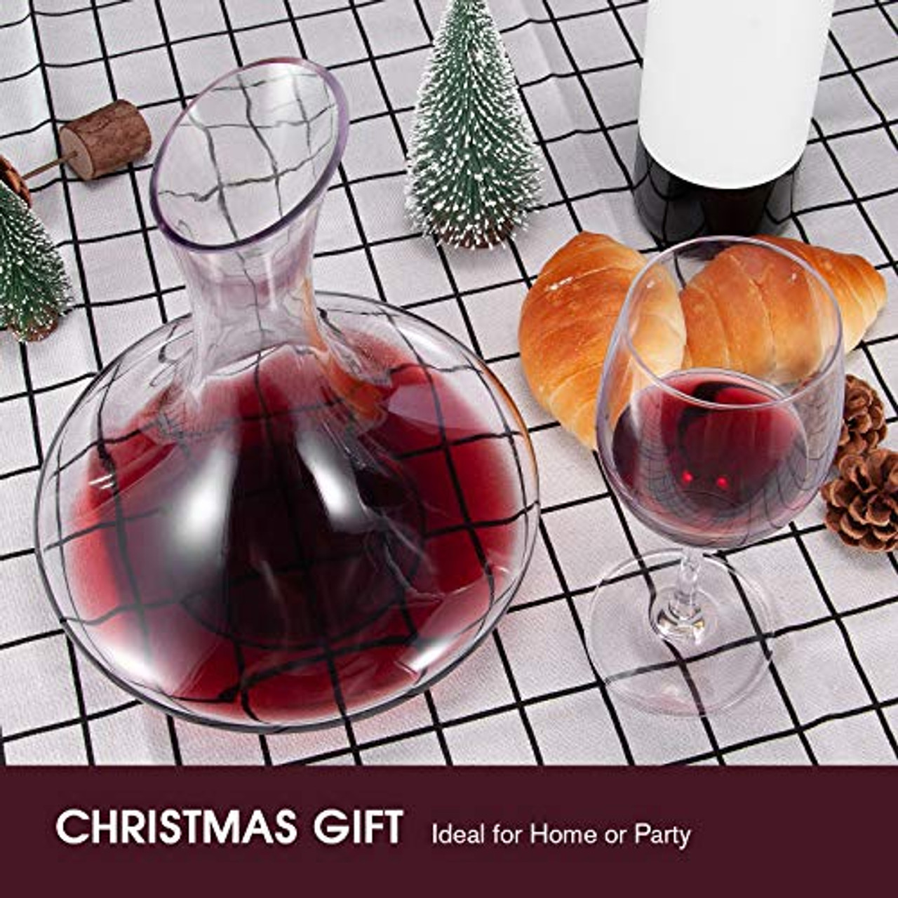 Mafiti Wine Decanter Aerator Crystal Glass Wine Carafe with 2 Red Wine  Glasses,Premium Christmas Wine