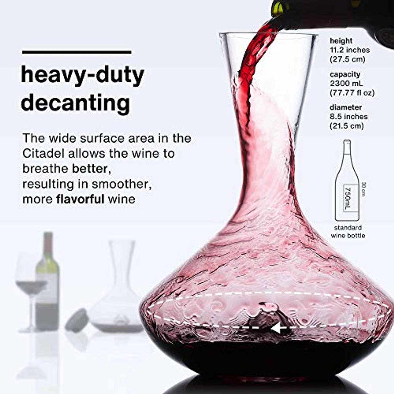 1800ML Crystal Glass 64 Oz Wine Decanter Wine Carafe Gifts for Red Wine  Lover, Decanter with Wine Accessories - Wine Bottle Opener, Wine Stopper &  Pourer, Cleaning Brush & Beads & Drying