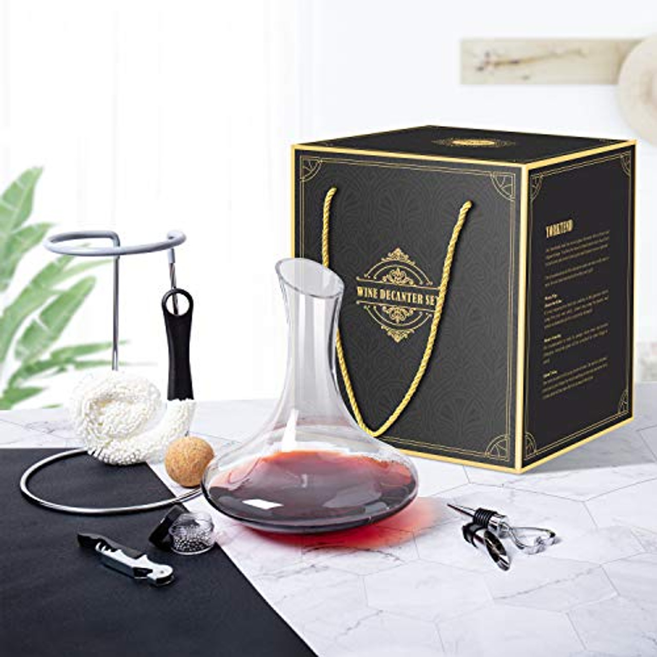 1800ML Crystal Glass 64 Oz Wine Decanter Wine Carafe Gifts for Red Wine  Lover, Decanter with