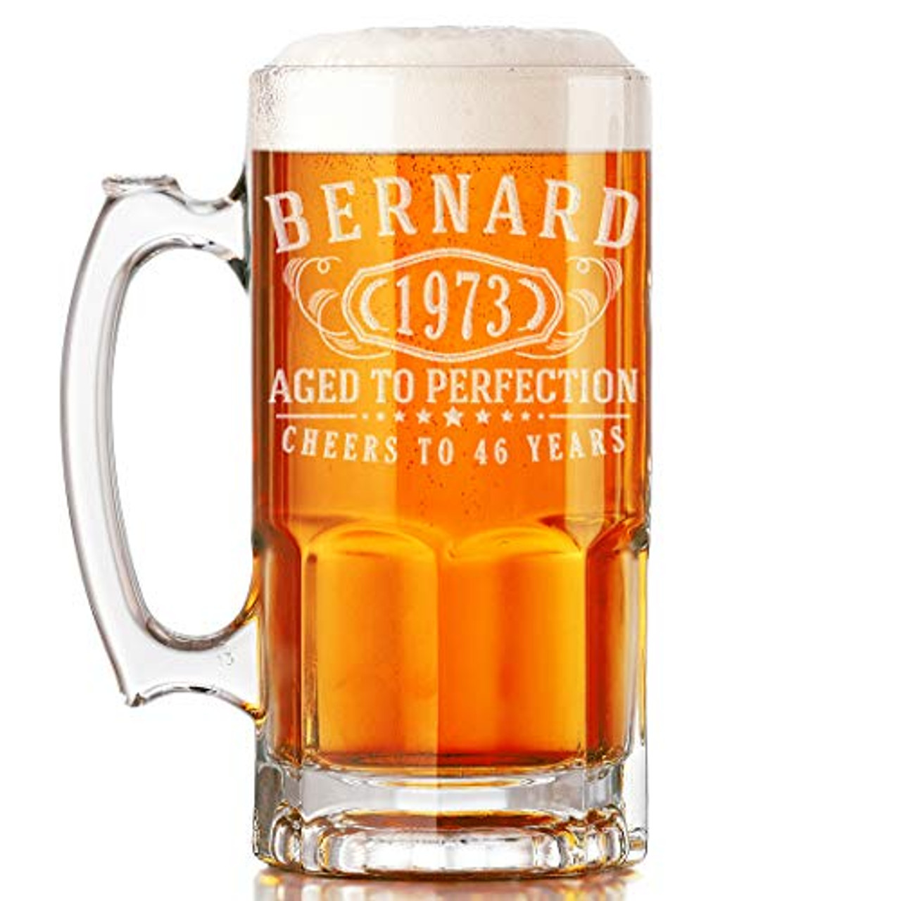 34 OZ Beer Mugs,Heavy Large Beer Glasses with Handle,Classic Beer Mug  glasses,Style Extra Large Glass Beer Stein Super Mug