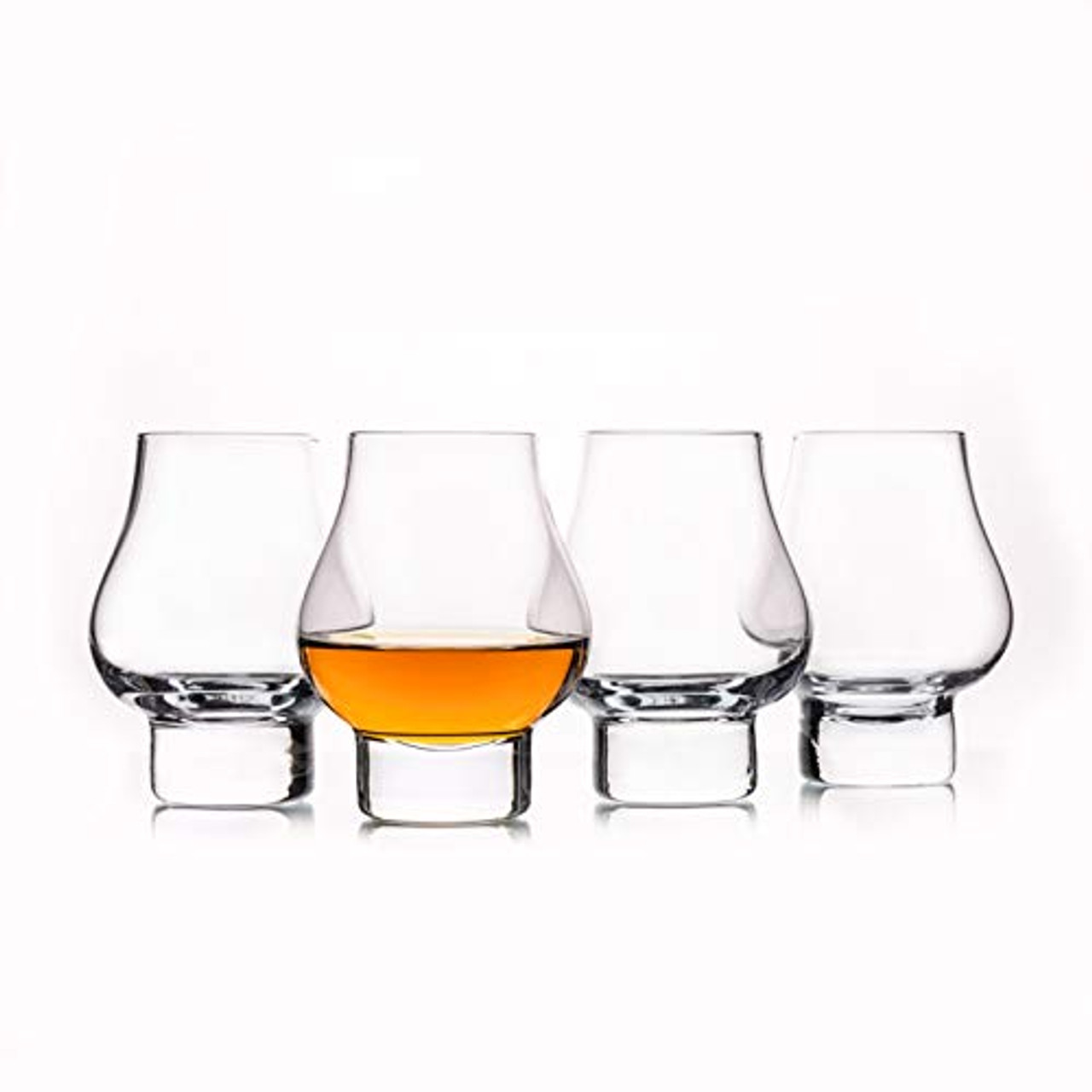 calliva Von Old Fashioned Bourbon Glass, Set of 4 Crystal Whiskey Glasses in Gift Box. Rocks Glass for Scotch Irish Whisky Cocktail Cognac Snifter