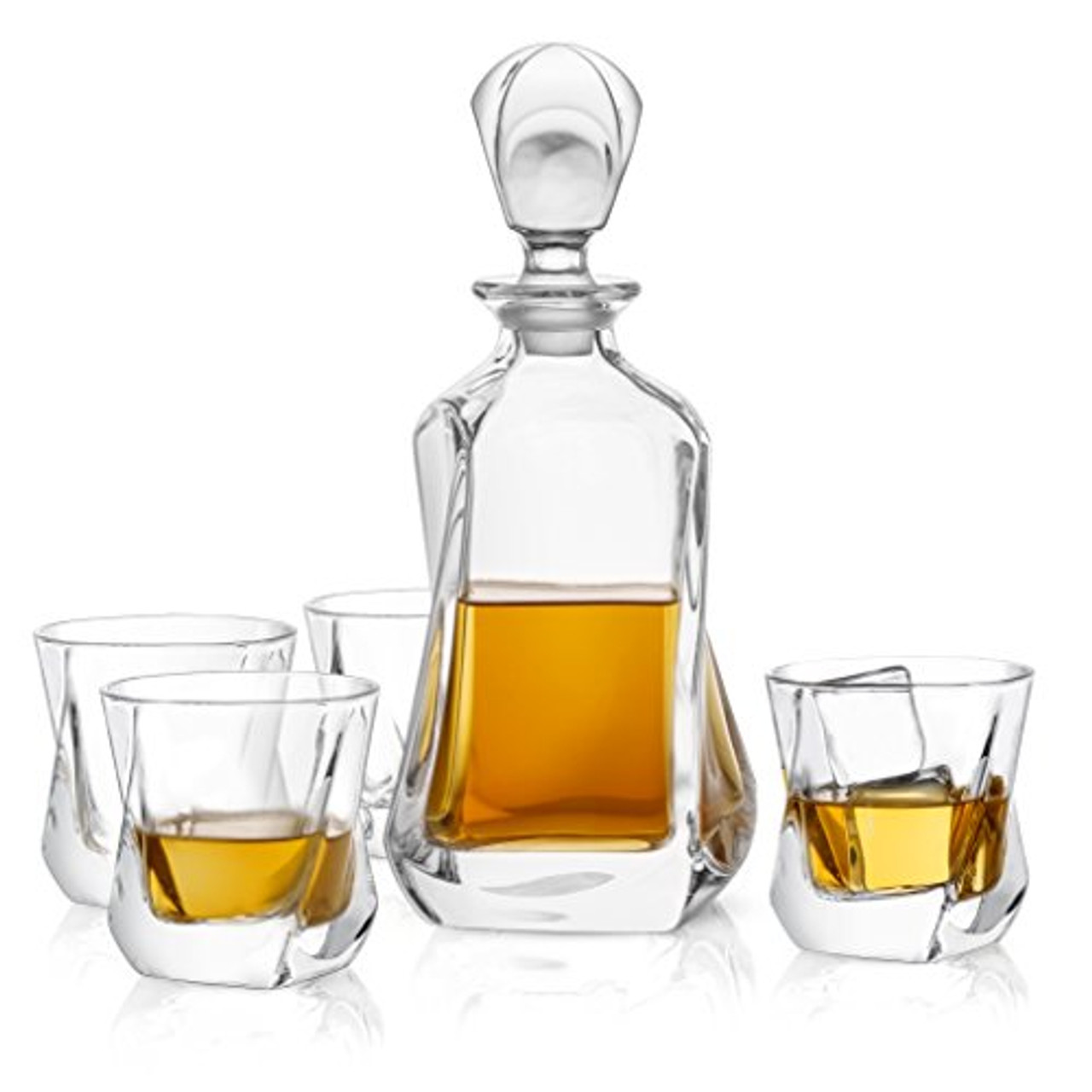 Crystal Whiskey Decanter Set, Hand Made Liquor Decanter With 4 Glasses In  Luxury Box. Best for Scotch Bourbon Whisky Rum Alcohol Brandy, Unique