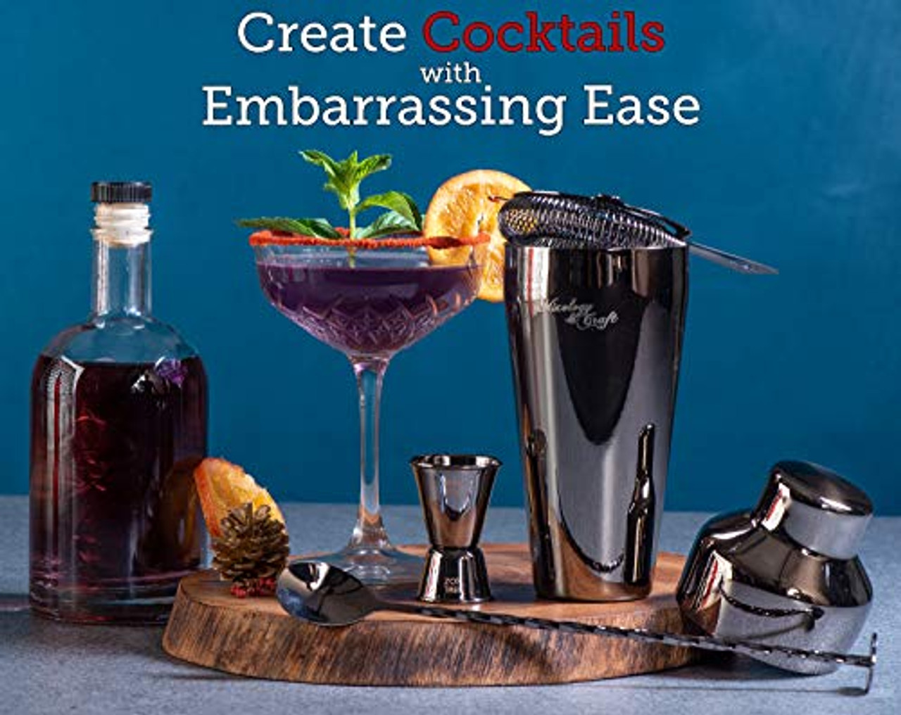 Bartender Kit: 10-Piece Bar Set Cocktail Shaker Set with Stylish