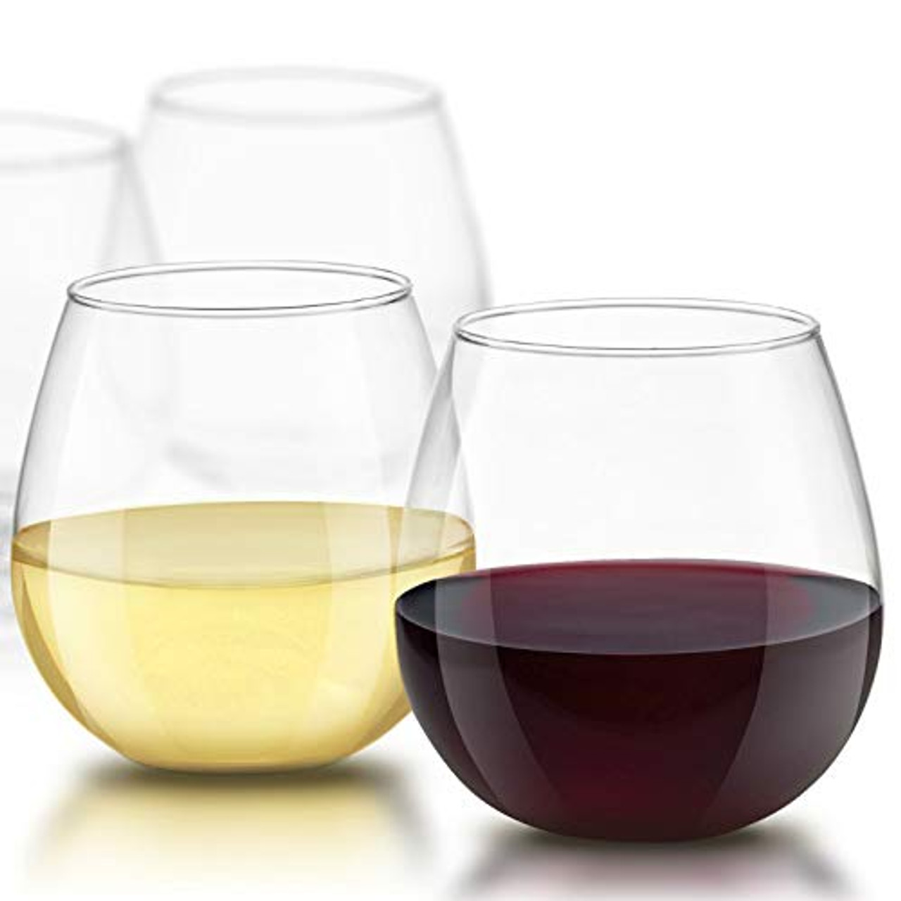 Stemless Wine Glasses Set of 6-15 0z. Oversized Wine Glass - Made