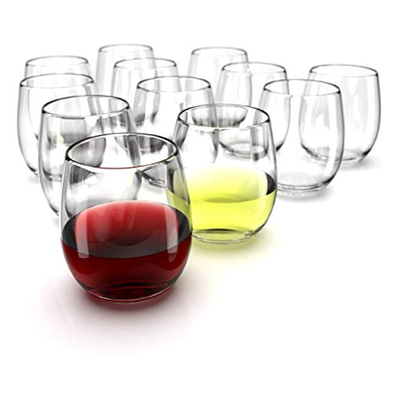 Stemless Wine Glasses Set of 12 - 15 0z. Oversized Wine Glass - Made from  BPA-Free, Sturdy Glass - Dishwasher Safe - Perfect to Use As Red Wine  Glasses or White Wine Glasses