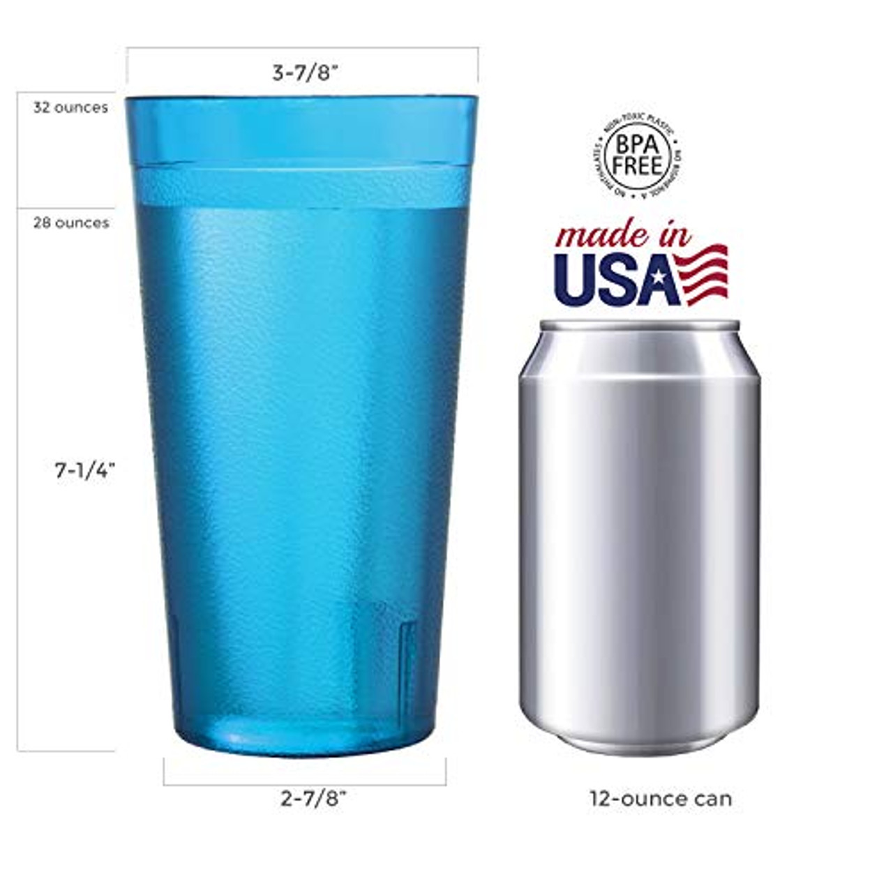 32-ounce Plastic Restaurant-Style Tumblers