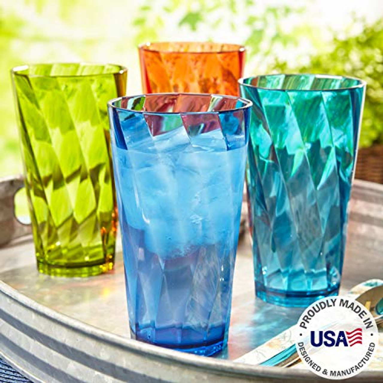 US Acrylic Optix Plastic Reusable Drinking Glasses (Set of 8) 20oz Water  Cups in Coastal Colors | BP…See more US Acrylic Optix Plastic Reusable