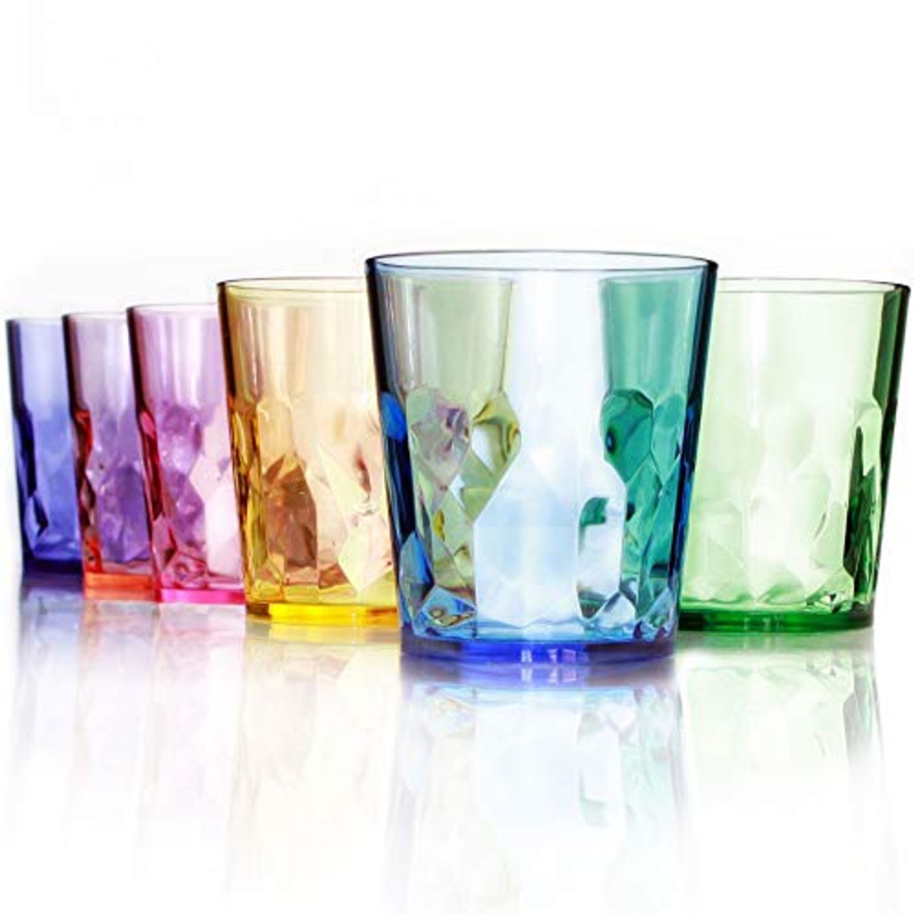 13 oz Unbreakable Premium Drinking Glasses - Set of 6 - Tritan Plastic  Tumbler Cups - Perfect for Gifts - BPA Free - Dishwasher Safe - Stackable