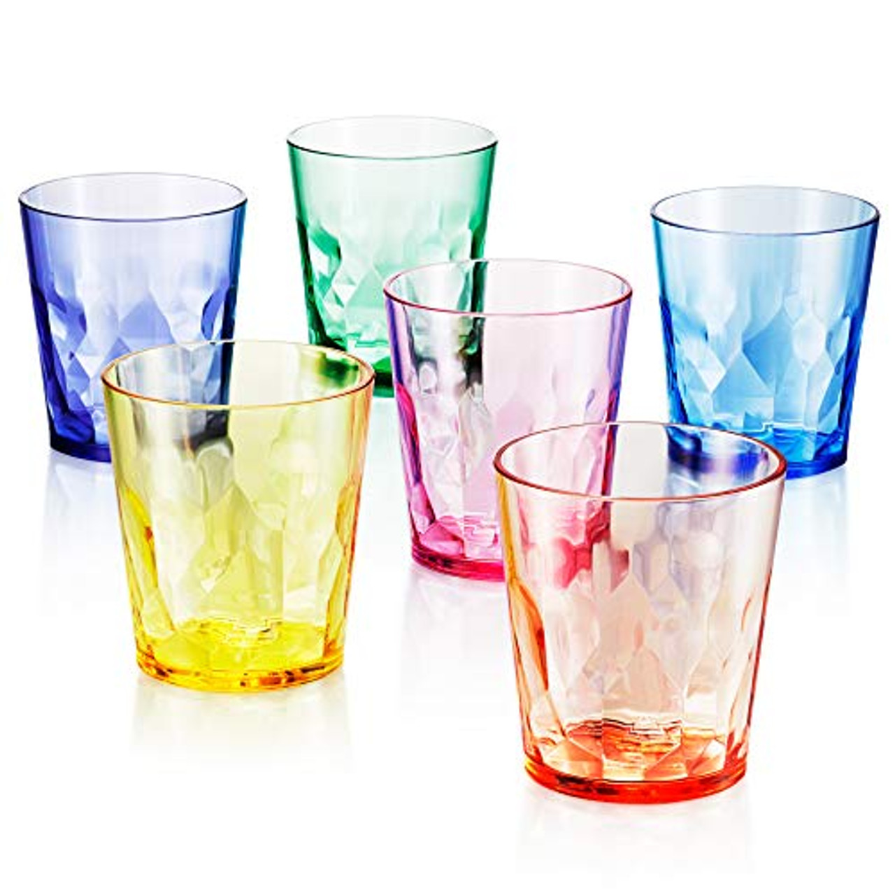 EgieMr Unbreakable Drinking Glasses, 5 Oz Plastic Tumblers Cups Set of 6 in  3 Assorted Colors