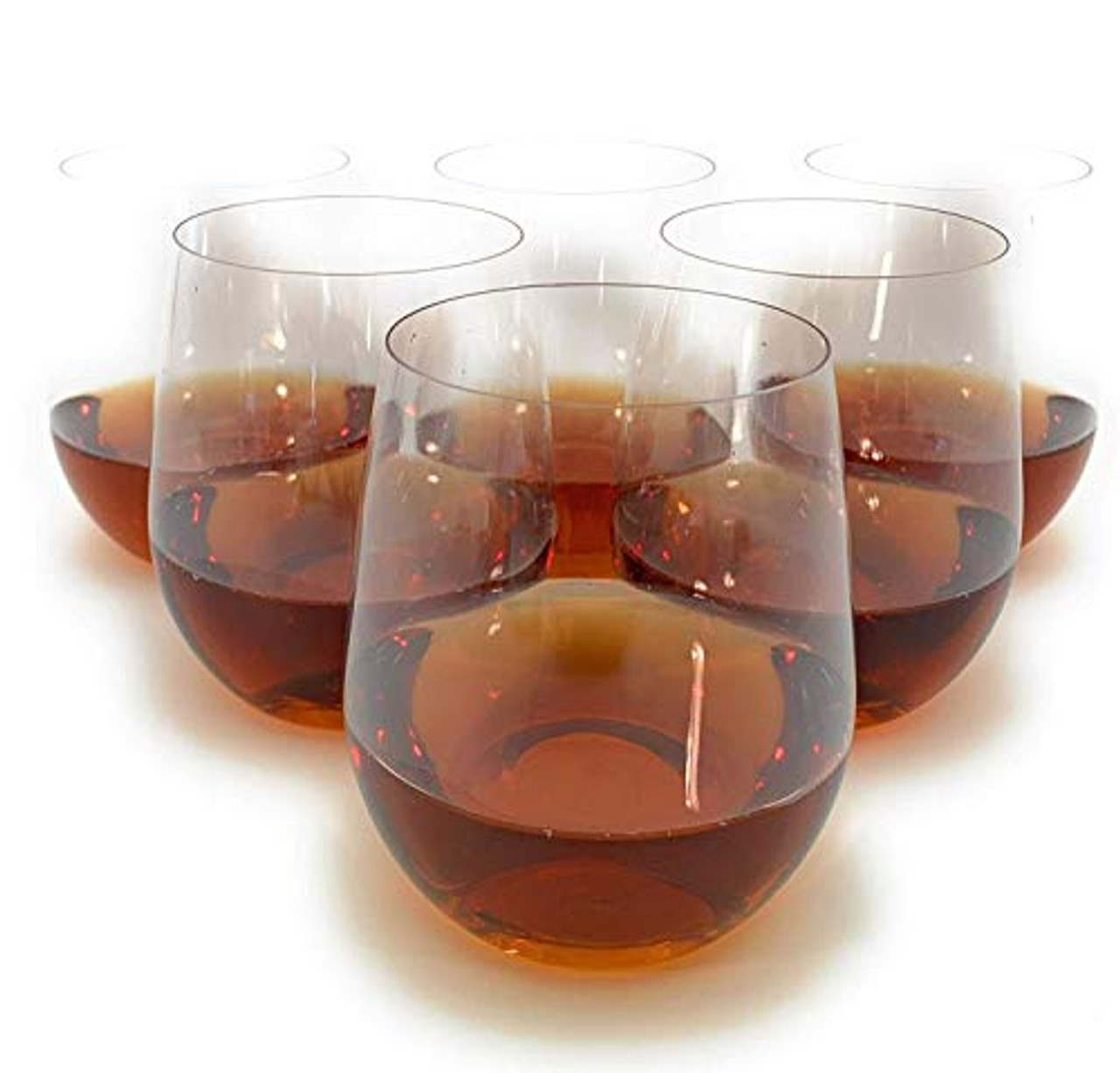 48 piece Stemless Unbreakable Crystal Clear Plastic Wine Glasses Set of 48  (10 Ounces)