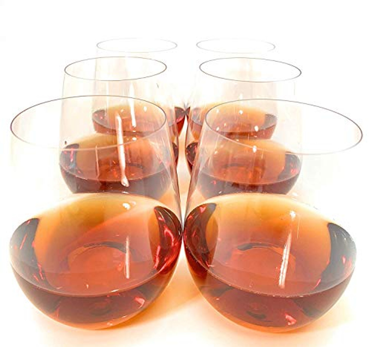 48 piece Stemless Unbreakable Crystal Clear Plastic Wine Glasses Set of 48  (10 Ounces)