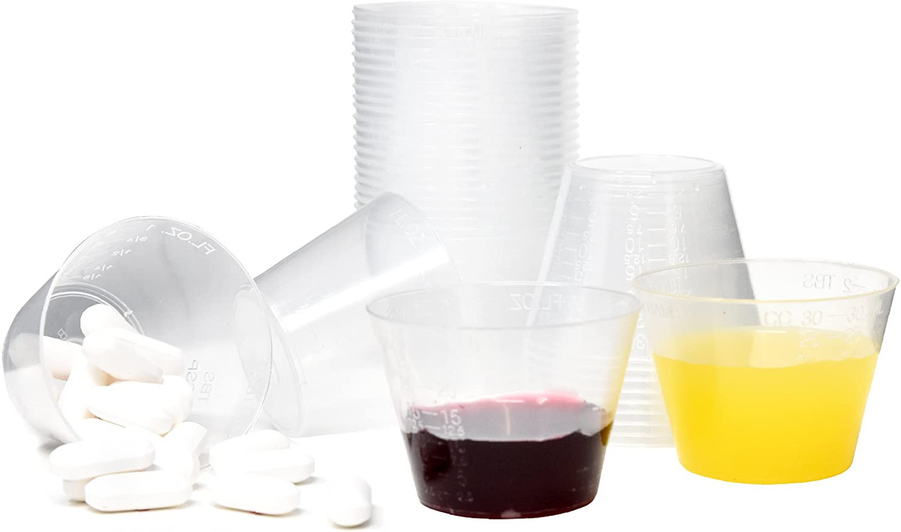 Medicine Cups - Disposable Graduated Medical Grade Plastic Measuring Cups  (1000)
