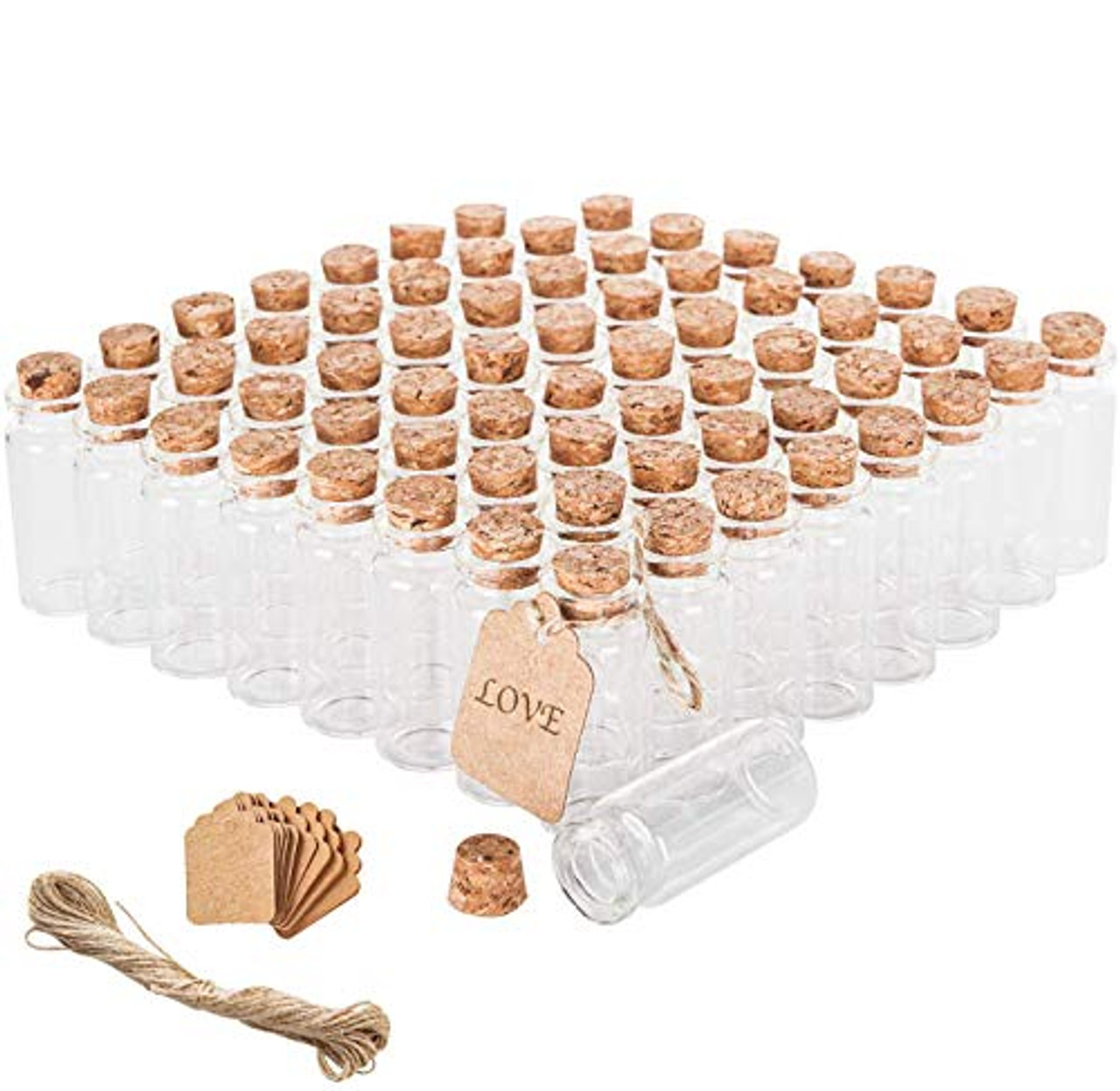 Brajttt 64PCS Cork Stoppers Glass Bottles DIY Decoration Tiny