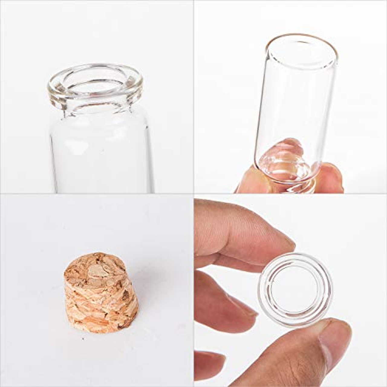 Danmu 30ml 1.18 x 2.75 Mini Glass Bottles, Jars with Wood Cork Stoppers,  Tiny Glass Jars, Wishing Bottles, Message Bottle for Wedding Favors