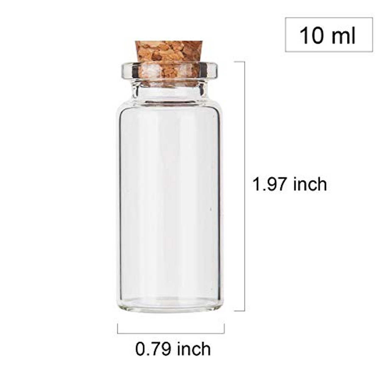 20 Rounded Mini Glass Bottles with Cork Lids