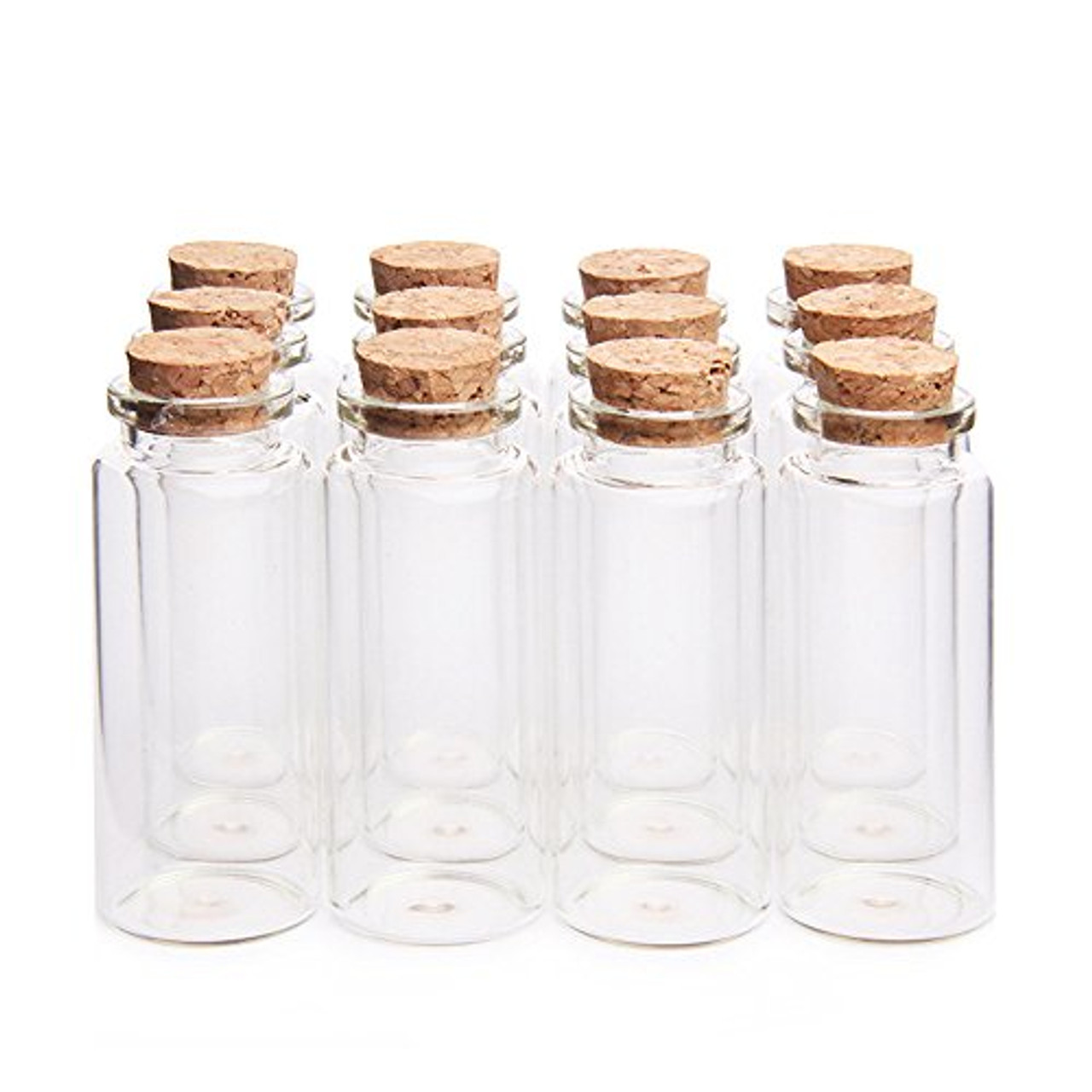 Danmu 30ml 1.18 x 2.75 Mini Glass Bottles, Jars with Wood Cork