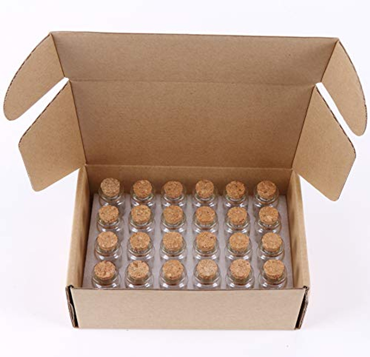  MaxMau 24pcs Mini Glass Bottles with Cork Stoppers 5ml