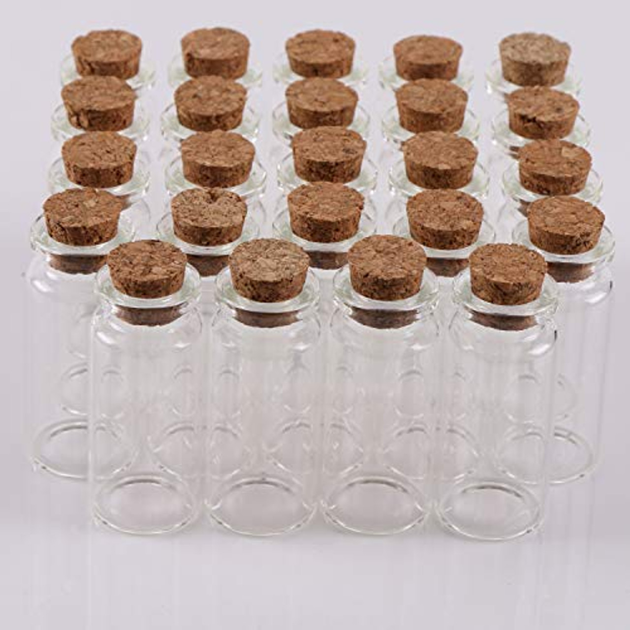 Mini Glass Bottles with Cork Stoppers, Mini Vials Cork, Tiny Glass Jars for Favors Wedding Party Supplies DIY Crafts, Baby Shower Favors, School
