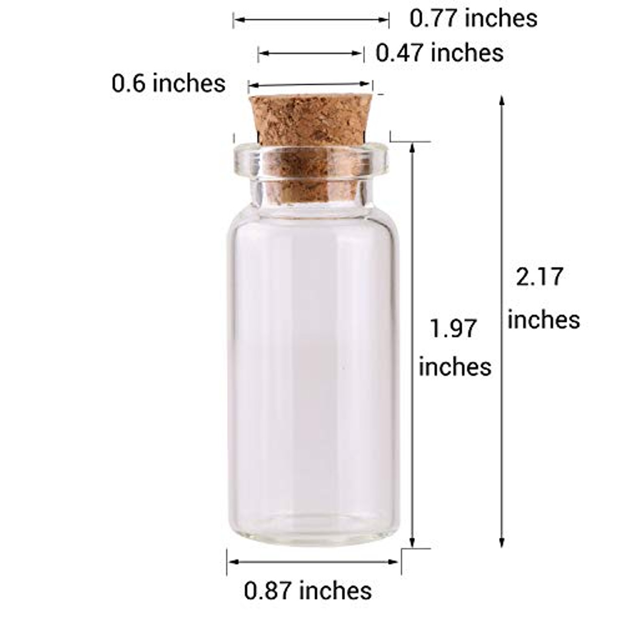 MaxMau Small Glass Bottles with Aluminum Screw lids Clear 20 Milliliter,100  Packs