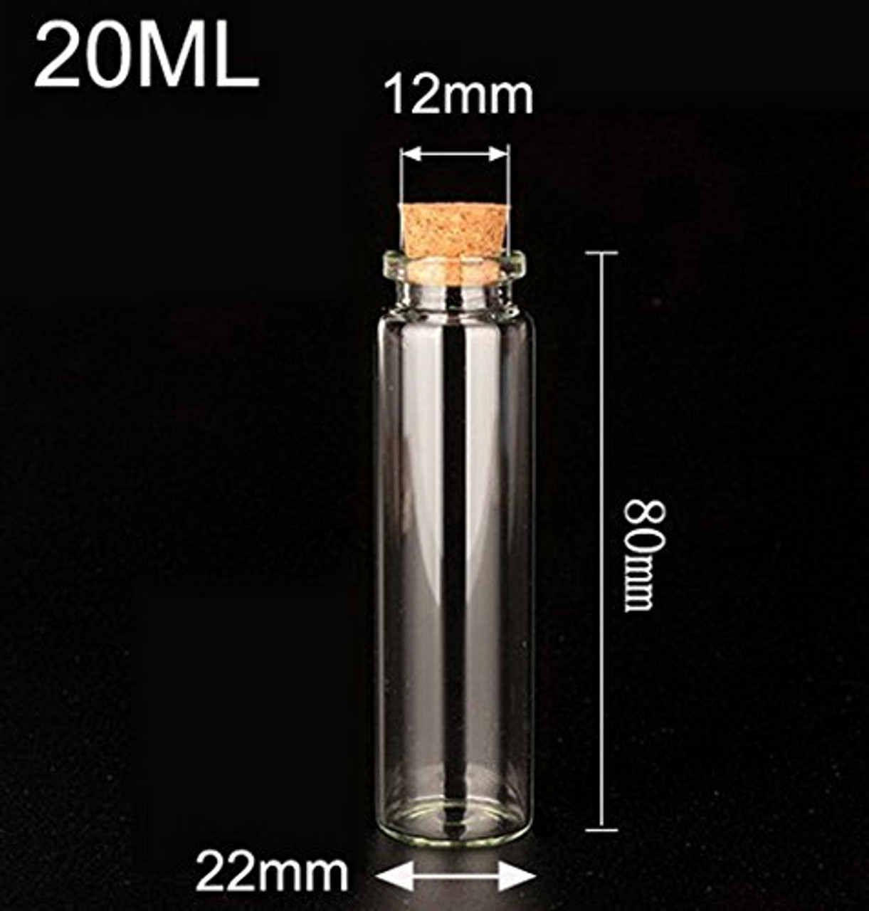  MaxMau 24pcs Mini Glass Bottles with Cork Stoppers 5ml