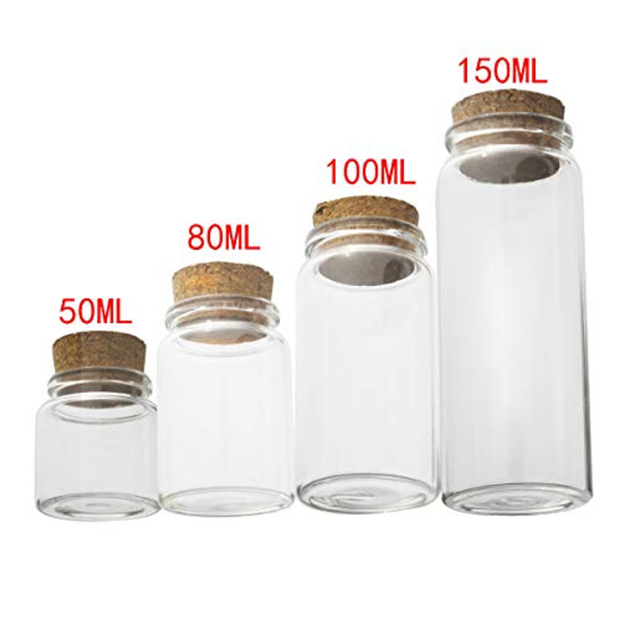 15 Pack Small Glass Bottles with Cork Stoppers - 1.7 oz (50ml