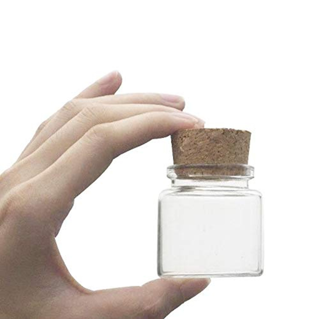 ELYSAID 5pcs of 50 ml Small Glass vials with Cork Tops Tiny Bottles Little  Empty Jars