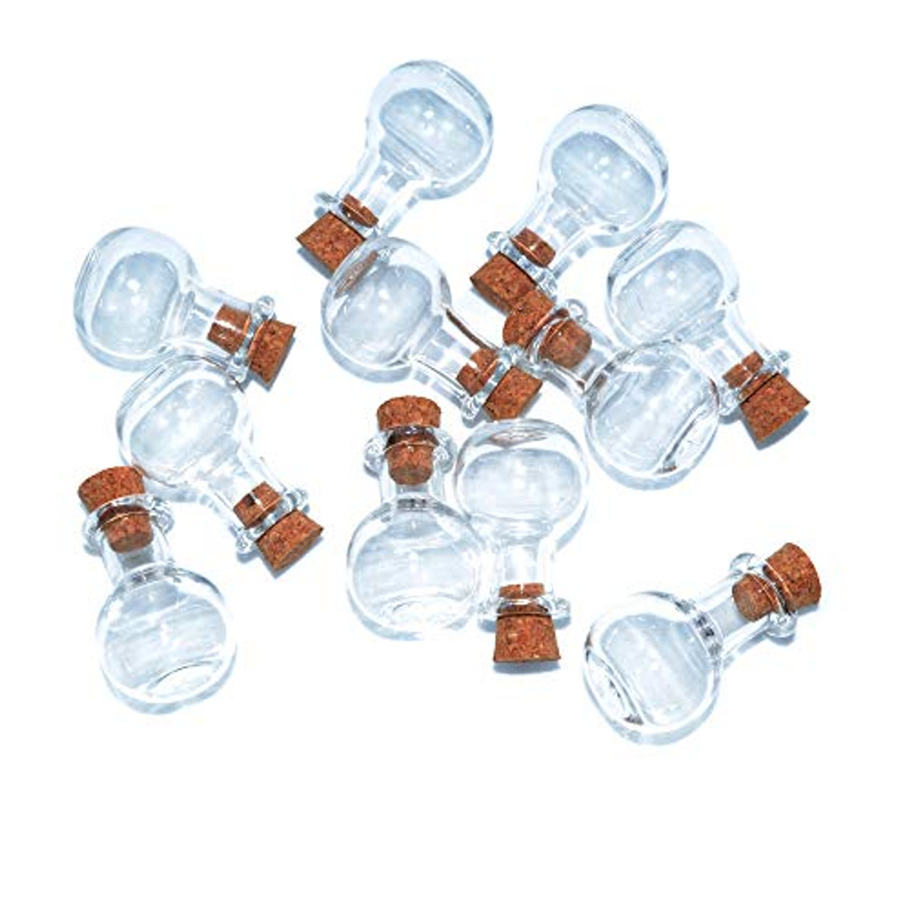 80 Pcs Sand Art Bottles Mini Plastic Potion Bottles with Cork Stoppers  Clear