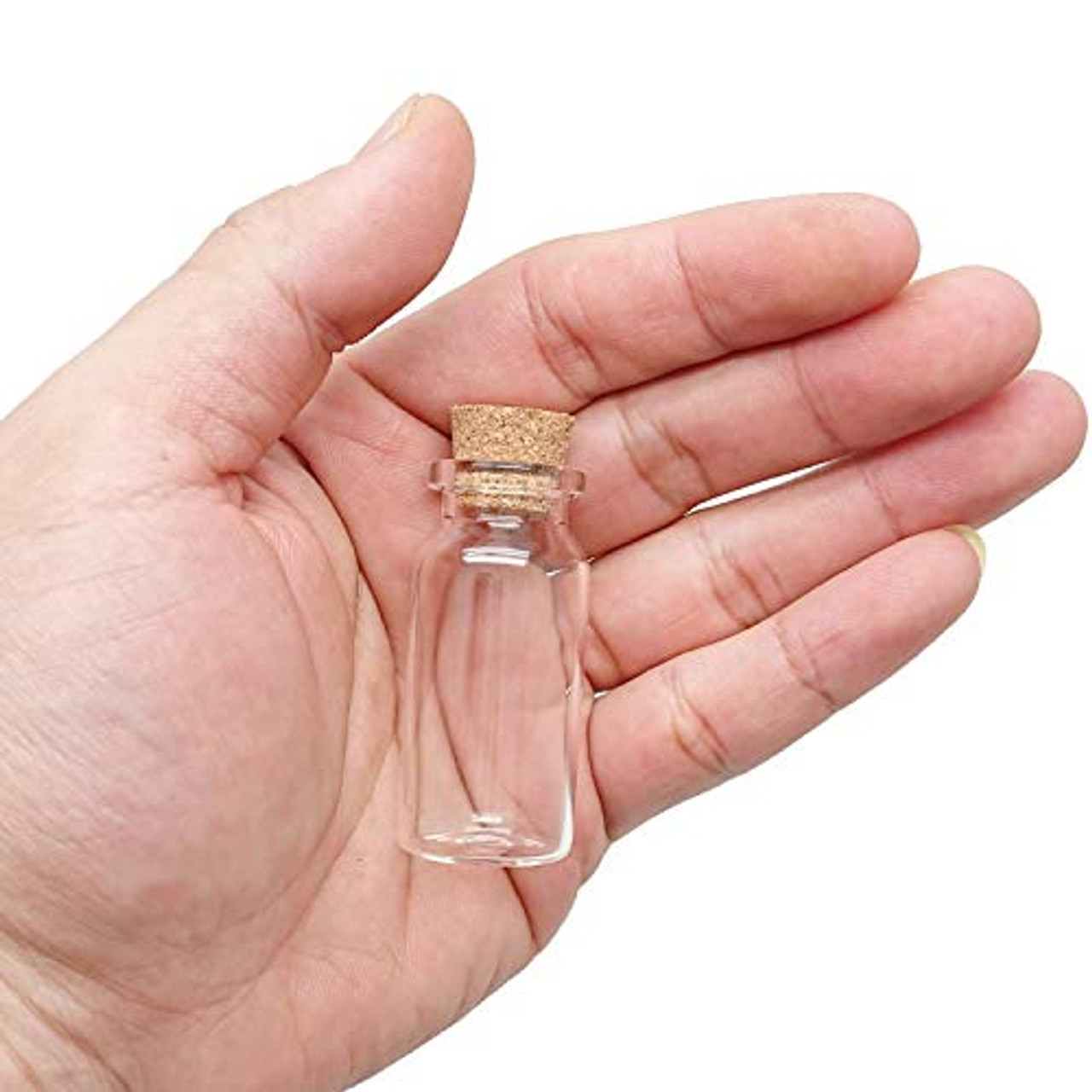 10ml Mini Glass Jars with Cork Stopper - Pack of 20 - Clear Tiny Bottles  Vials 