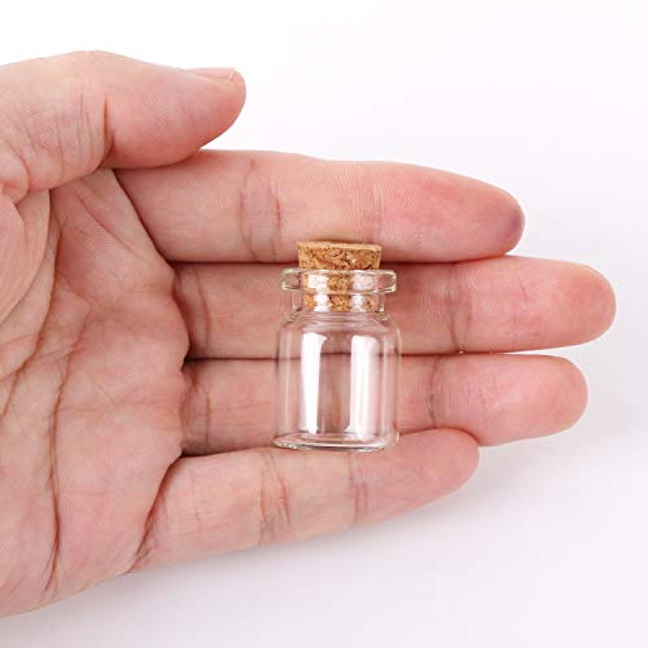 10x Blamk Mini Small Cork Stopper Glass Vial Jars Containers Bottle Wholesa P3V4 