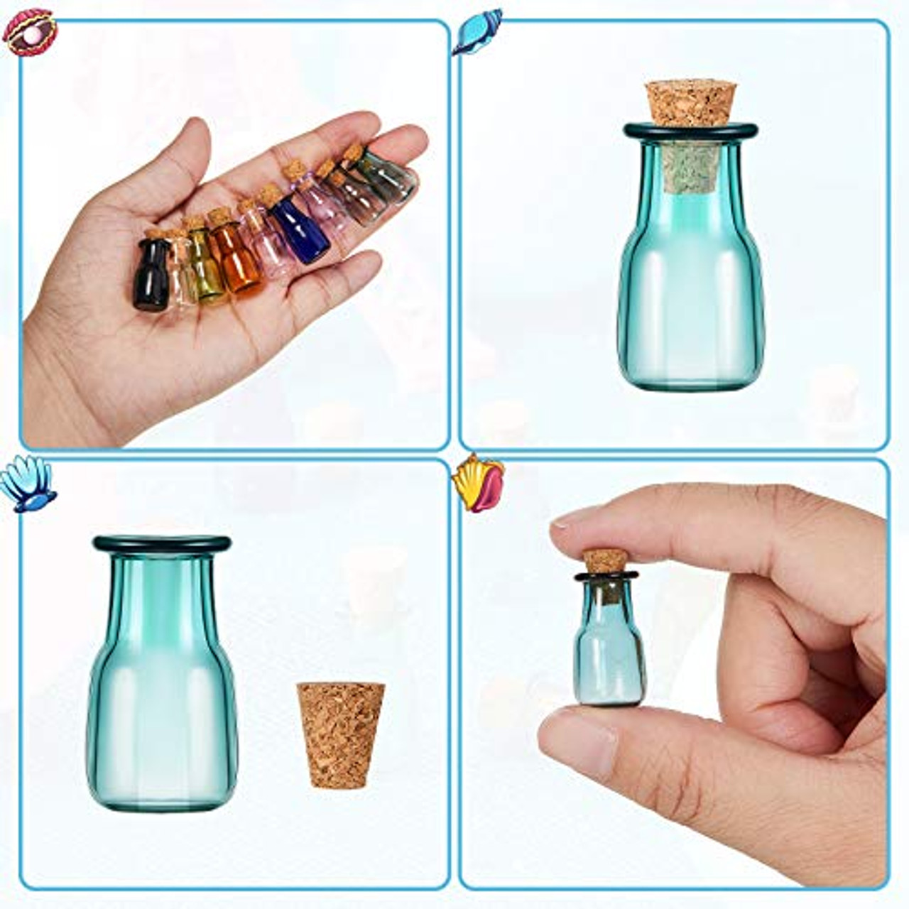 Brajttt 64PCS Cork Stoppers Glass Bottles, DIY Decoration Tiny