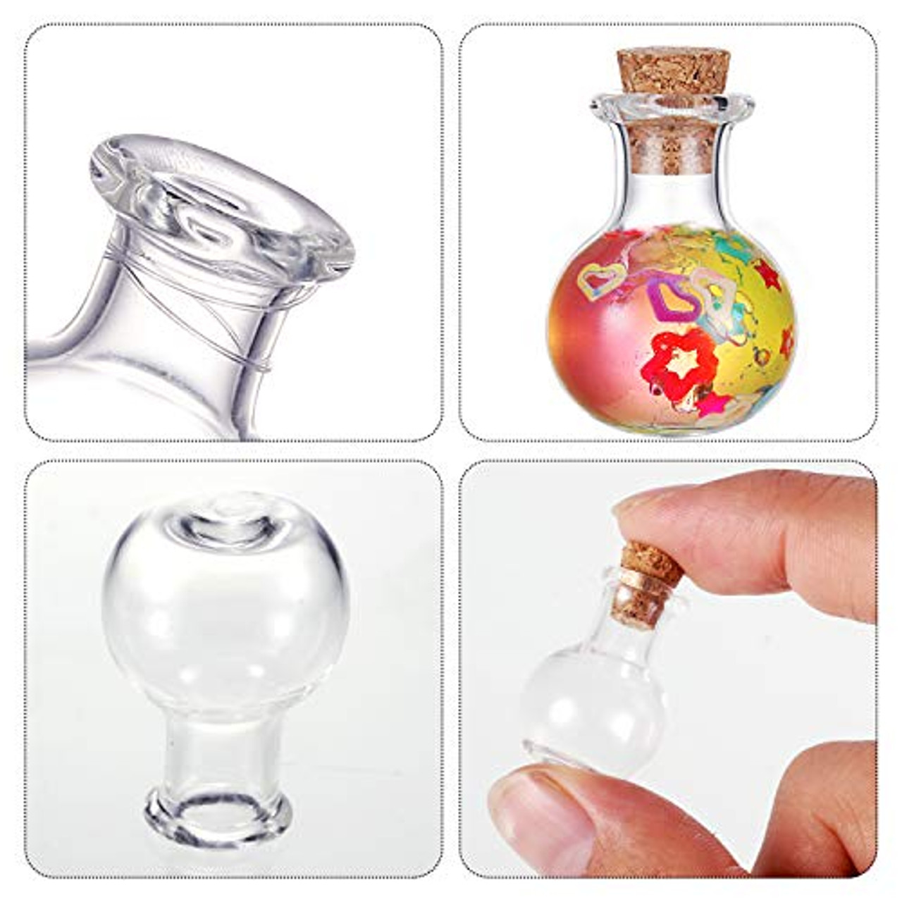 Mini Clear Glass Bottles 8 Shapes Wishing Drift Portable - Temu