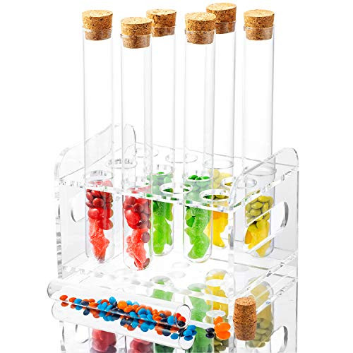 12Pcs 25200mm(80ml) Glass Test Tubes with Cork Stoppers|1 Rack of