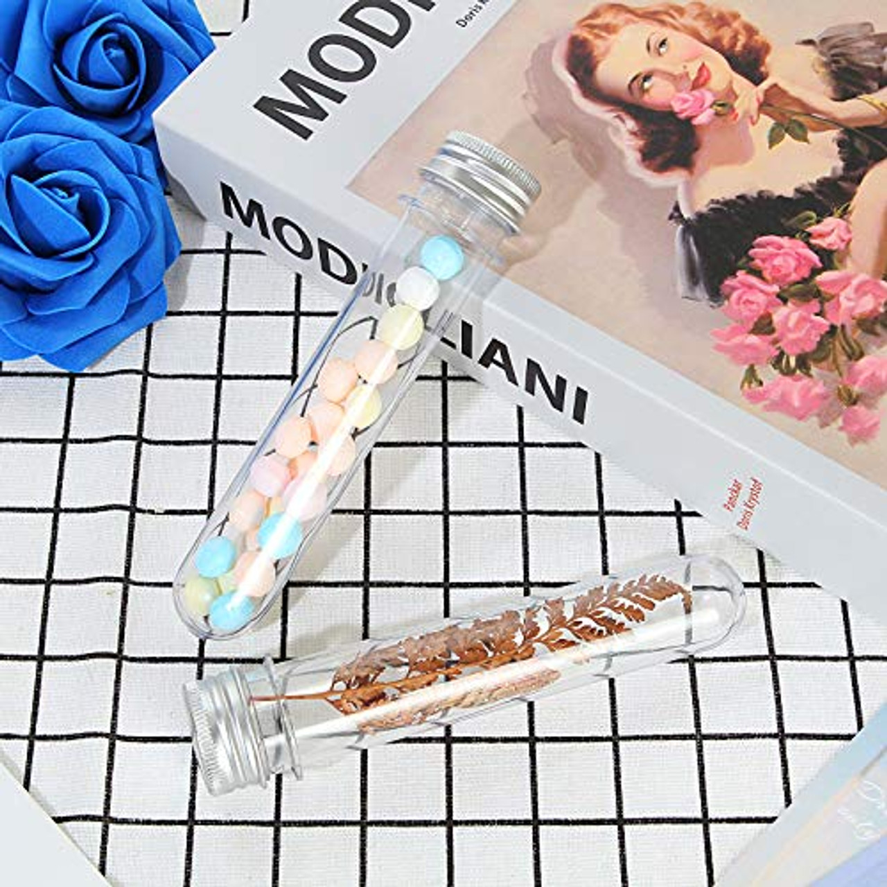 10pcs 115ml Clear Plastic Test Tubes With Caps, Large Test Tube For  Birthday Goodie Bags,Bath Salt, Party Decoration,Candy Storage  Containers,Scientific Experiments,Scented Tea Bottle