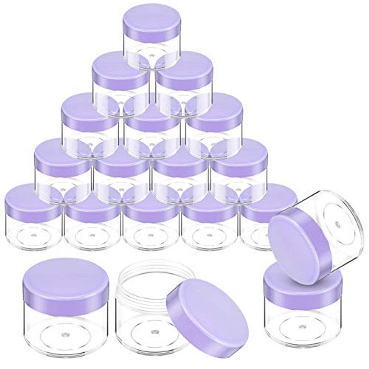 Storage Round Clear Container with Screw Lids For Small Items Organizer 1.5  inches - 12 Pieces