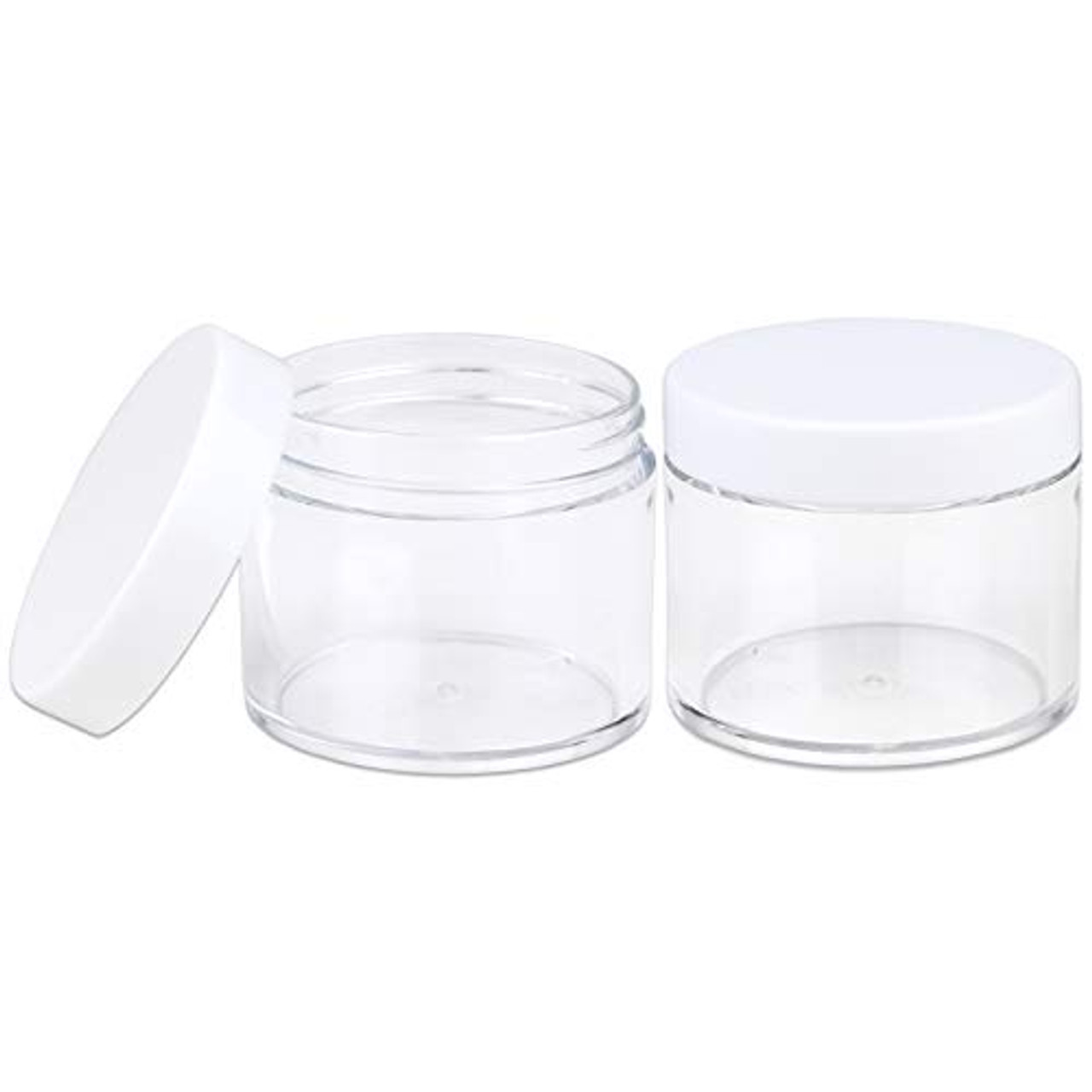 60 Grams/60 ML (2 Oz) Round Clear Leak Proof Plastic Container Jars with  PURPLE Lids for Storage Cosmetic Lotion Scrubs Creams Ointments (12 Pieces