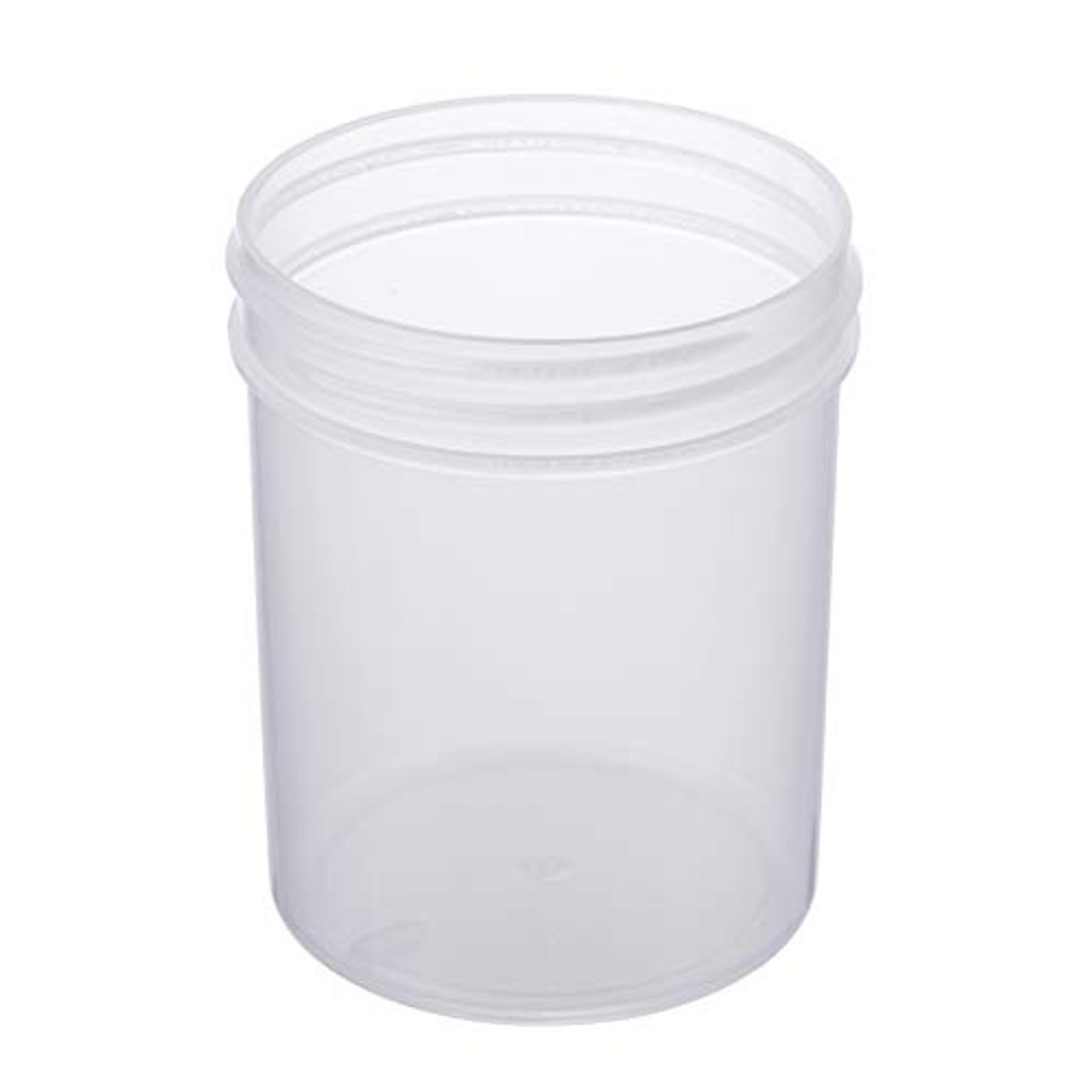 Clear Round Wide-Mouth Plastic Jars - 10 oz, White Cap