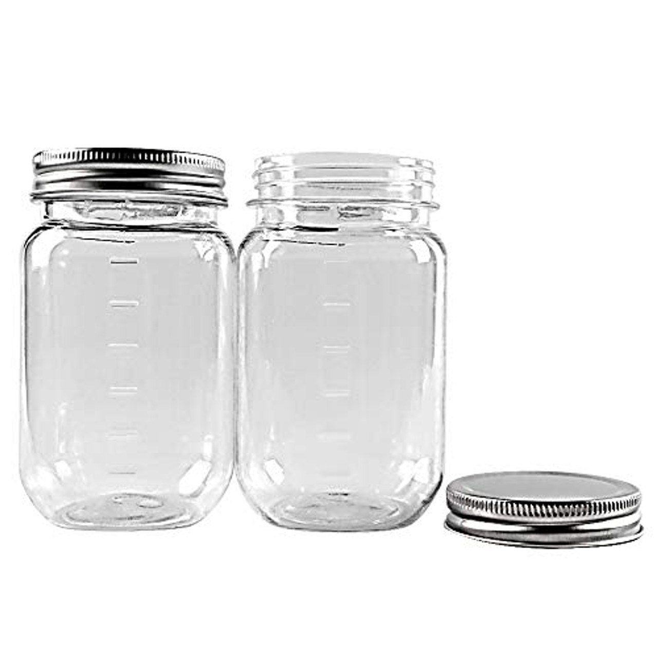 16oz Square Glass Kitchen Storage Canister Jars - Crystal Clear