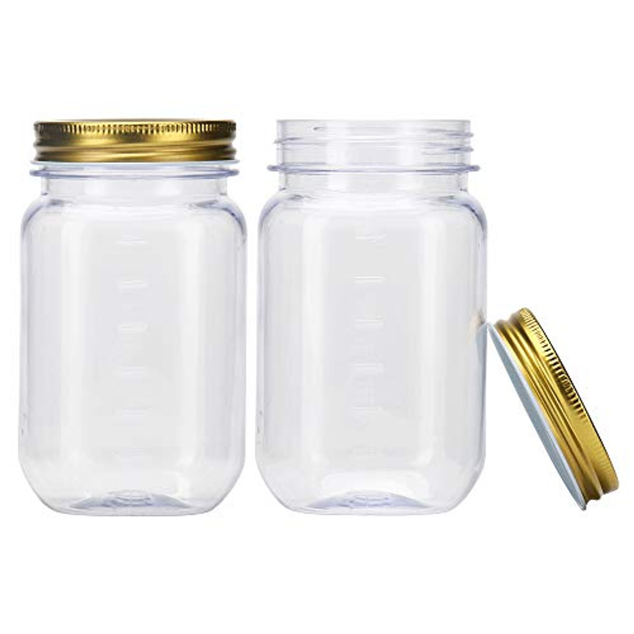 16 oz Clear Glass Jar with Gold Lid