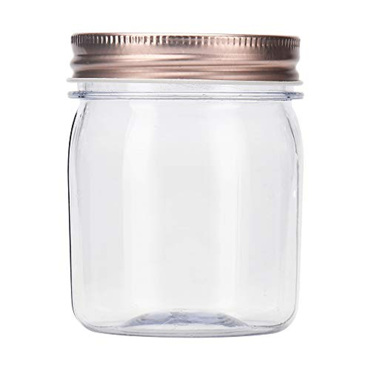 8 Ounce Clear Plastic Jars with Rose Gold Lids - Refillable Round Clear  Containers Clear Jars Storage Containers for Kitchen & Household Storage -  BPA