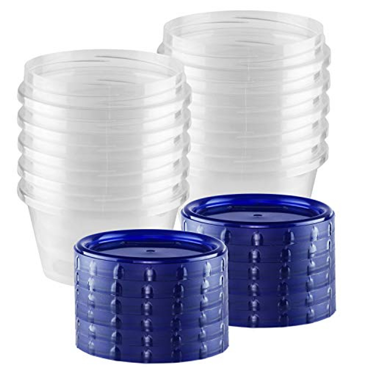 Aqua Blue 16 oz food storage containers with screw and seal lid (10 pack) soup  container